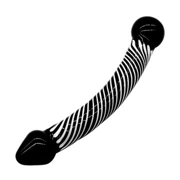 Women's Classic Dildo with Zebra Pattern / Adult Crystal Glass Masturbator - EVE's SECRETS